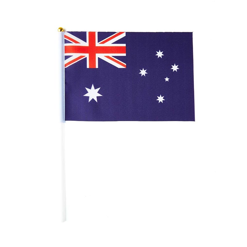 mflagperft Australia Flag Australian Flag, Small Mini Handheld Australia Flags on Stick, Ideal for Party Parades Sports Events Patriotic Festival Decorations - Image 2